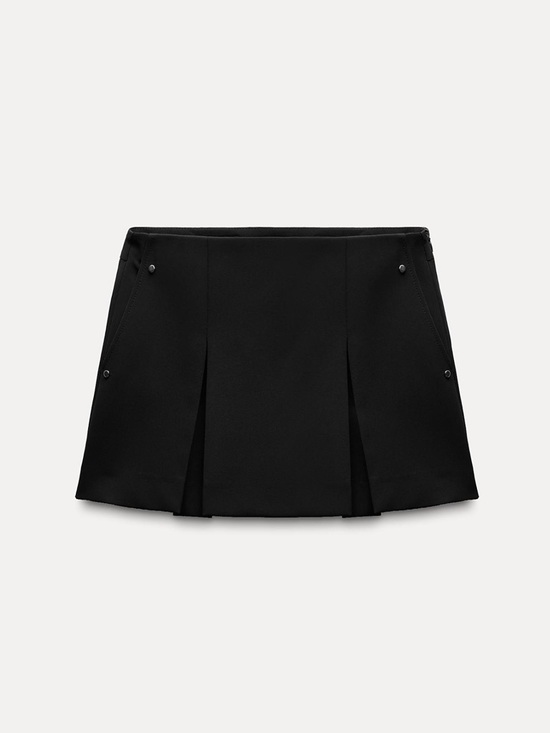Zara Dresses & Skirts - Zara Black A-Line Mini Skirt with Front Pleats